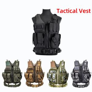 멀티 포켓 군용 전술 조끼 정글 사냥 전투 보디 아머 조끼 보안 야외 CS 게임 에어소프트 훈련 재킷