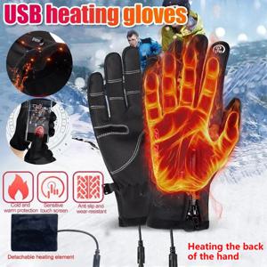 USB 전기 가열 장갑 겨울 야외 스포츠 스키 따뜻한 장갑 방수 미끄럼 방지 오토바이 사이클링 장갑 터치 스크린