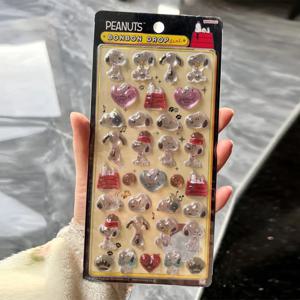 1/4개 일본 스누피 3D 입체 크리스탈 스티커 귀여운 DIY 휴대폰 장식 스티커 학생 핸드 어카운트 문구 선물