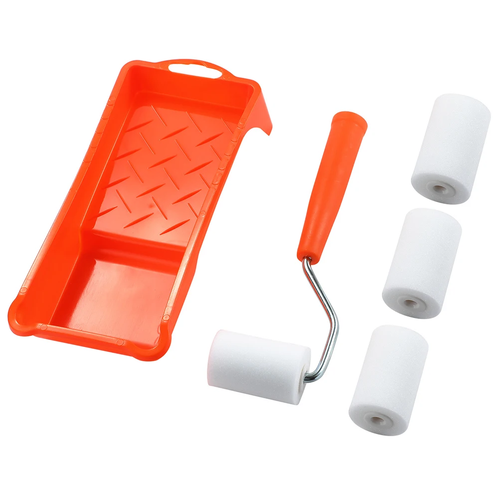 2 인치 소형 페인트 롤러 키트 벽화 도구 용 고밀도 폼 페인트 롤러 페인트 트레이 라이너