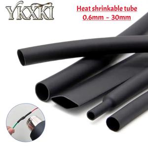 1-5M/LOT 열수축 튜브 0.6~30mm 1.0mm 1.5mm 2mm 3mm 4mm 5mm 6mm 10mm 12mm 16mm 18mm 20mm 25mm 28mm 검정색 절연 슬리브