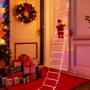 3m 크리스마스 요정 조명 산타클로스 계단 오르기 크리스마스 트리 거실 침실 창문 축제 파티 분위기 장식