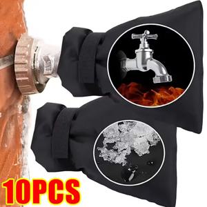 야외 수도꼭지 커버 겨울 동결 방지 업그레이드 두꺼운 정원 수도꼭지 커버 방수 재사용 가능한 호스 절연 스피곳