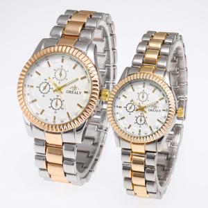 삼안 장식 남성용 학생 시계 패션 세트 캐주얼 여성용 시계 커플 세트