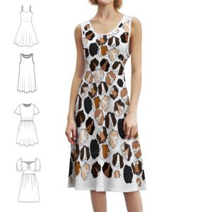 귀여운 기니피그 10종 한국 스타일 캐주얼 드레스 여성용 심플 데일리 오피스룩 기니피그 드레스