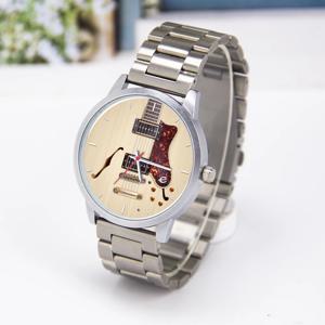 기념품 로즈 골드 가죽 시계 남녀 공용 선물 블랙 팔찌 실버 시계 쿼츠 무브먼트 시계 스트랩