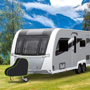 모터홈 견인 히치 커버 통기성 보호대 범용 방수 카라반 견인 히치 블랙 커버 + 스트랩 그린 스트립