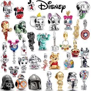 새로운 925 스털링 실버 미니소 미키 미니 비니 참 오리지널 팔찌에 맞는 925 체인 비즈 DIY 여성용 주얼리