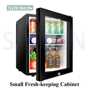 투명 유리문 소형 냉장고, 싱글 도어 마스크, 차 보존 캐비닛, 냉동고, 40L 작은 냉장고 가면 차 보존 내각 냉장고 냉장고 내각 호텔 방 작은 투명한 에너지 절약 신선한 유지 내각