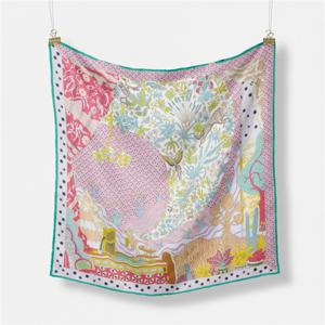 53cm 브랜드 도트 동물 스퀘어 스카프 여성 새로운 디자인 실크 스카프 여성 두건 럭셔리 머리띠 Hijab Foulard Neckerchief