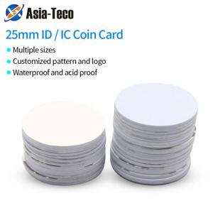 100pcs 125KHz/13.56MHz RFID 코인 카드 TK4100/M1 미니 Rfid 태그 접착 스티커 액세스 제어 출석을위한 NFC 스마트 키 DIY