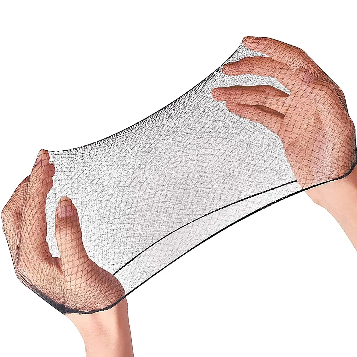 헤어네트 50개, 24인치 헤어네트 탄력성 보이지 않는 탄성 메쉬 음식 서비스, 발레 롤빵, 수면, 여성 및 가발용