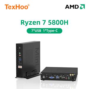 TexHoo 미니 PC 게이머 AMD Ryzen 7 5800H 4700U Windows 11 DDR4 Nvme SSD MiniPC WIFI6 BT5.2 게임용 데스크탑 컴퓨터