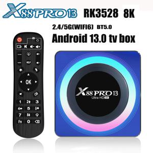 X88 PRO 13 안드로이드 13 TV 박스 Rockchip RK3528 2.4G 5G Wifi6 BT 8K 디코딩 16G 32G 64G