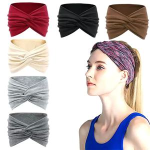 여성용 1pc/4pcs 와이드 헤드 밴드, Boho Bandeau 헤드 밴드, 운동 헤드 랩, 스트레치 미끄럼 방지 헤어 랩
