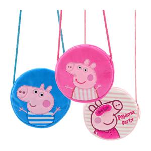 Peppa 돼지 어린이 플러시 Crossbody 가방 조지 돼지 유치원 배낭 만화 라운드 어깨 가방 동전 지갑 소녀 선물 완구