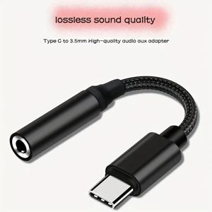 유형 C ~ 3.5mm 헤드폰 어댑터 USB-C 3.5 잭 오디오 케이블, 화웨이 P30 Xiaomi 삼성 Oneplus 이어폰 오디오 어댑터