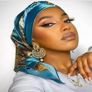 스퀘어 실크 스카프 여성 Hijab Shawls 패션 프린트 스카프 Femme 헤드 스카프 Foulard Bandana Beach Pareo 90*90cm ﻿