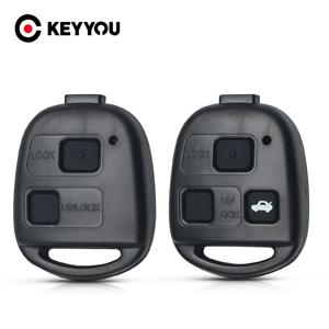 KEYYOU 2/3 버튼 Toyota Corolla Camry RAV4 Yaris Carina Avensis 랜드 크루저 케이스 Fob 커버 용 원격 스마트 자동차 키 쉘