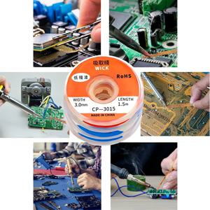 솔더 심지, 10팩 무세척 솔더링 심지 브레이드 플럭스가 있는 디솔더링 심지 브레이드(1.5mm/2mm/2.5mm/3mm/3.5mm 너비)1.5/3m 길이