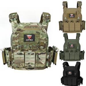 Ferro V5 FCPC 전술 플레이트 캐리어 퀵 릴리스 휴대용 방탄복 Molle Airsoft Hunting Vest with 556 트리플 매거진 파우치
