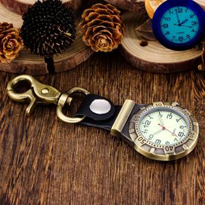 빛나는 카우보이 시계 키 체인 시계 등산 버클 허리 시계 빛나는 후크 시계 야외 잠금 장치