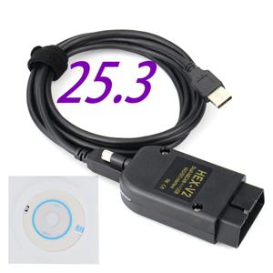 2025 최신 V25.3 VCDS VAGCOM 스캐너 도구 스캔 진단 케이블 HEX V2 OBD 도구 (폭스바겐, 아우디, 스코다, 시트용)