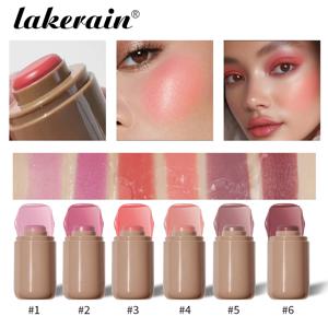 Lakerain 3in1 치크 립 틴티드 모이스춰 라이징 블러쉬 스틱 방수 이지 컬러 루즈 실키 스무스 블러셔 크림 매트 컨투어 메이크업