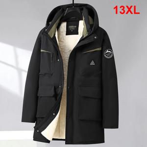겨울 카고 파카 남성 두꺼운 양털 자켓 코트 플러스 사이즈 13XL 캠프 파카 방수 캐주얼 겨울 롱 자켓 남성 빅 사이즈