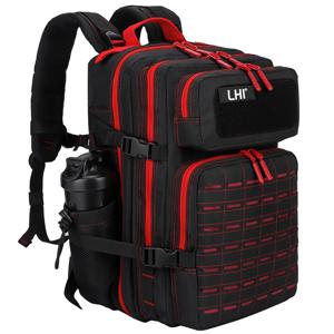 LHI 25L/35L/45L 체육관 Backapck 전술 운동 선수 스포츠 피트니스 가방 운동 운동 주말 여행 데이 팟 (병 홀더 포함)