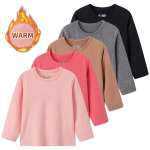 1/3/5 팩 아동용 솔리드 컬러 긴 소매 티셔츠 소년 캐주얼 조커 바닥 셔츠 소녀의 편안한 형제 및 자매