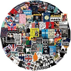 100/50PCS 자전거 핸드 계정 연필 케이스 데칼에 대 한 영국 록 밴드 오아시스 낙서 스티커