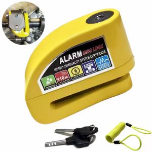 오토바이 자전거 도난 방지 알람 보호 자물쇠, 방수 브레이크 자물쇠, 열쇠 포함, 스쿠터 휠 디스크 브레이크 자물쇠