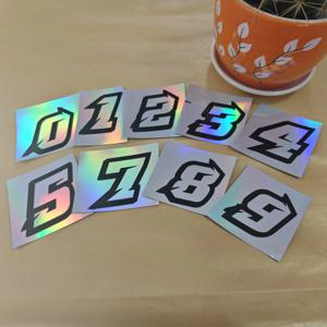 1PC 0123456789 레이저 번호 오토바이 스티커 오토바이 연료 탱크 측면 패널 스쿠터 헬멧 모토 패션 데칼 DIY 장식