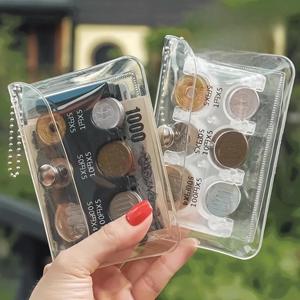새로운 두꺼운 대용량 동전 지갑 여행용 분실 방지 동전 보관함 창의적인 선물 여행용 동전 지갑