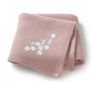 신생아 패션 꽃 자수 유아 담요, 남아 여아 유모차, 보육 배넷저고리 랩, 격자 무늬, 90x70cm, 유아 니트 매트