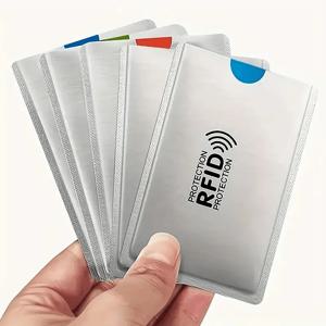 5피스 RFID 차폐 카드 커버 - 도난 방지, NFC 차폐 ID 및 신용 카드 보호 커버, 기하학적 디자인