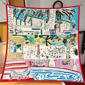 새로운 여름 에어컨 룸 따뜻한 스퀘어 스카프 프랑스 패션 여성 목도리 선물 패션 트렌드 Headscarf