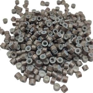 100Pcs 헤어 익스텐션에 대 한 실리콘 라이닝 마이크로 링 5*3*3mm 알루미늄 반지 헤어 링크 비즈 헤어 드레싱 액세서리