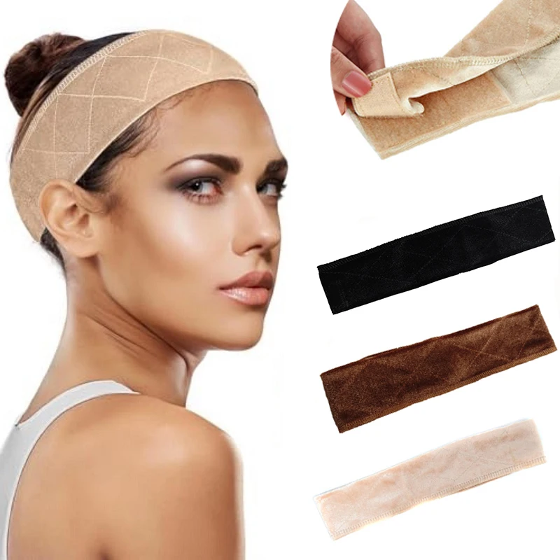 양면 소프트 벨벳 girp 헤어 밴드 조정 가능한 벨벳 가발 그립 헤어 밴드 머리띠 Wiggery Accessery Headbands for Women