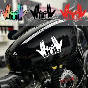 1PC 2025 새로운 재미 있은 7 월 손가락 오토바이 스티커 방수 오토바이 연료 탱크 프론트 페어링 스쿠터 비닐 데칼 장식