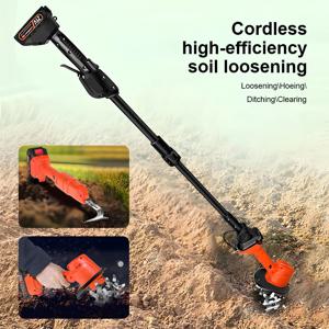 전기 경운기 무선 전기 핸드헬드 미세 경운기 토양 풀림 도구 21V-24V 리튬 배터리 로터리 틸러