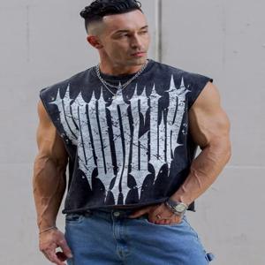 남성 브랜드 여름 체육관 코튼 탱크 탑 민소매 셔츠 남자 보디 빌딩 의류 캐주얼 피트니스 운동 러닝 조끼 스포츠웨어