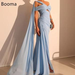 Booma Mermaid 간단한 이브닝 드레스 Pleat 긴 민소매 공식 드레스 여성을위한 우아한 댄스 파티 드레스 맞춤 제작 2025