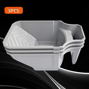 3피스 가치 팩 4인치 휴대용 페인트 컵 (페인트 브러시 카드 슬롯 및 롤러 브러시 베벨 디자인 포함), 롤러 브러시와 쉽게 매치 가능