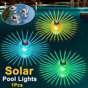 1개 LED 태양광 플로팅 램프 수영장 볼 태양광 패널 전원 연못 드리프트 방수 글로우 쇼 디스코 색상 변환 조명
