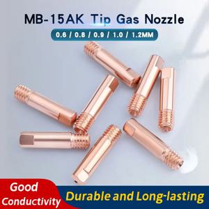 MB-15AK 팁 가스 노즐 M6 * 25mm ECu CuCrZr 용접 토치 접촉 팁 가스 노즐 0.6/0.8/0.9/1.0/1.2mm 14AK MIG/MAG 부품 5Pcs