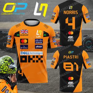 Lando Norris NO.4 2025new 레이싱 스타일 티셔츠, 익스트림 스포츠 레이싱 슈트, 통기성 반소매 스웨트 셔츠