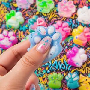 10pcs 미니 귀여운 고양이 발톱 플러시 핀치 재미 다채로운 할로윈 크리스마스 파티 팩 필러 압력 감소 만화 스타일