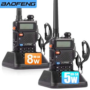 바오펑 무전기 UV 5R 8W 듀얼 밴드 햄 양방향 라디오 VHF UHF FM 라디오 장거리 핸드헬드 트랜시버 사냥용 10KM
